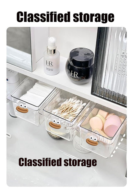 Mini Drawer Storage Box - Transparent Cartoon Bathroom Cabinet with Drawer Shelf